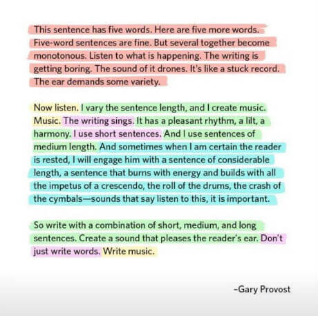 Gary Provost - This sentence has five words